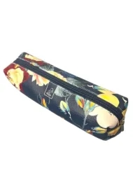 Piórnik szkolny młodzieżowy prostokąt kostka Żółte Kwiatki