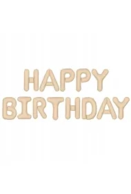 Balon foliowy Happy Birthday 340x35cm beż