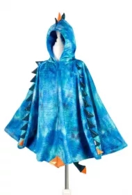 Kostium peleryna z kapturem niebieski Smok 4-7 lat