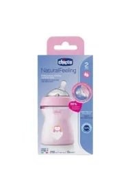 Butelka plastikowa NaturalFeeling różowa 250ml 2m+