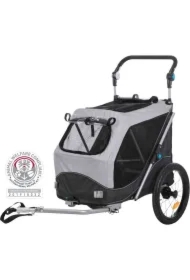 Przyczepa rowerowa, szybkozkładana, M: 63 x 95 x 90/132 cm, szara