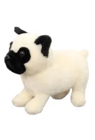 Maskotka Pies Mops biały 19cm