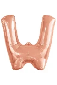 Balon foliowy litera W różowe złoto