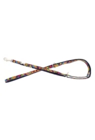 Smycz regulowana dla psa, granatowa, wzór picasso, taśma polipropylenowa, 10mm/220cm