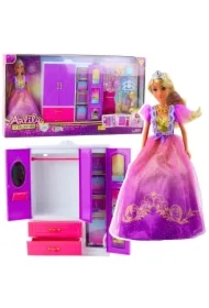 Lalka Anlily szafa z półkami + akcesoria 24el