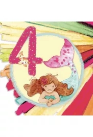 Karnet kwadrat CL4204_PO Urodziny 4 Dziewczynka
