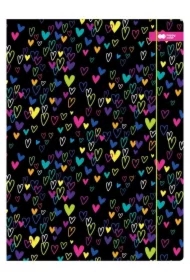 Teczka z gumką A4 My Love czarna HAPPY COLOR