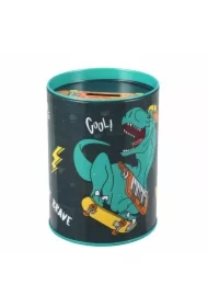 Skarbonka metalowa okrągła Skate Dino