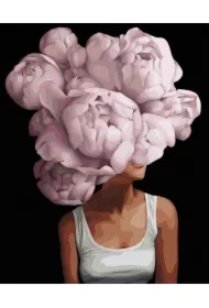 Malowanie po numerach czarne płótno - Kwiatowe...