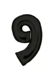Balon foliowy cyfra 9 satynowa czarna
