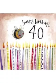 Karnet Urodziny 40 S409 Świeczki i pszczoła