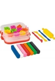 Zestaw plasteliny brylantowej z akcesoriami 7kol.