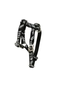 Szelki dla psa, Equilibre, Czarna Zebra, skórzane nikiel, XS 13mm/ob. szyi 20-30cm ob. klatki 25-45cm