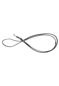 Smycz regulowana skórzana dla psa, szary/czarny, XS-S, 12mm/200cm