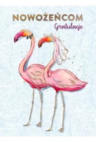 Karnet B6 Ślub z kieszonką - Flamingi