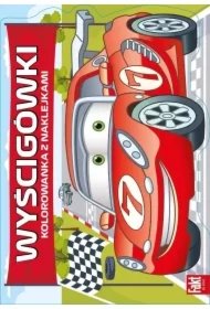 Wyścigówki. Kolorowanka z naklejkami