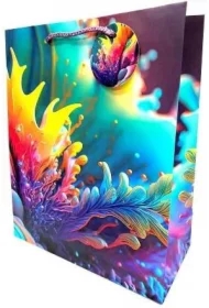 Torebka ozdobna matowa 18x23x10cm liście GB23129