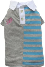 Koszulka Polo, szaro/niebieska, SD-S 23-25cm/36-38cm