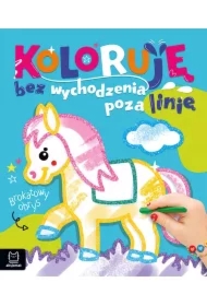 Konik. Koloruję bez wychodzenia poza linię. Brokatowa kolorowanka