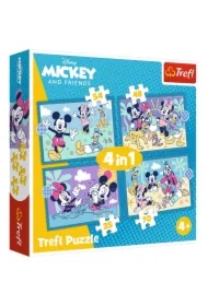 Puzzle 4w1 Zabawne zdarzenia Myszki Miki