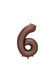 Balon foliowy cyfra 6 86cm mocca