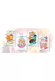 Karnet B6 z nalepkami Życzenia dzieci mix