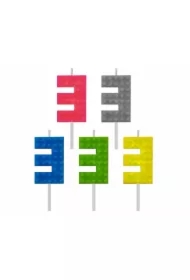 Świeczka urodzinowa Klocki, cyfra 3