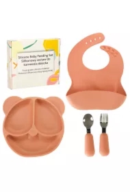 Naczynia silikonowe dla dzieci zestaw miś