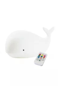 Wieloryb lampka silikonowa z pilotem biała