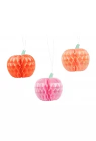 Dekoracja bibułowa Dynie 24cm 3 szt MIX