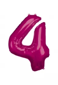 Balon foliowy cyfra 4 różowa