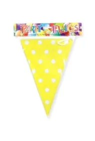 Girlanda flagi w kropki żółta