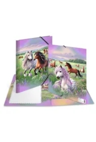 Teczka A3 gumki narożne - Świat koni