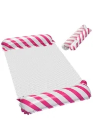 Materac dmuchany plażowy hamak wodny leżak fotel krzesło do pływania basenu różowy