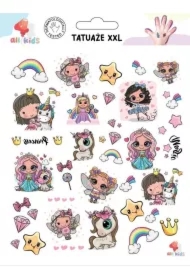 Tatuaże zmywalne dla dzieci Księżniczki XXL