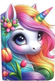 Notatnik ozdobny 95x140/64K gładki TW Jednorożec