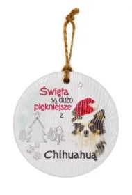 Zawieszka ceramiczna Boże Narodzenie Chihuahua