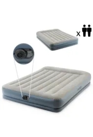 Materac dmuchany 203x152 cm do spania z pompką dwuosobowy 64118