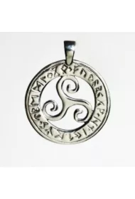 Koło runiczne z Triskelem, oksydowane