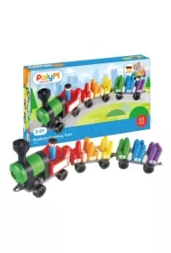  Klocki konstrukcyjne, tęczowy pociąg do liczenia, 63 el., 2+