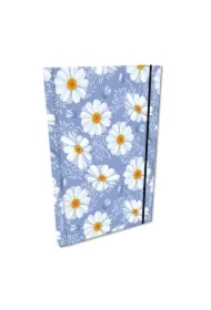 Notes A5 w kratkę z gumką Soft Touch Stokrotki Retro