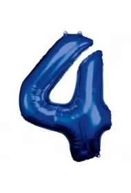 Balon foliowy cyfra 4 niebieska 65x86cm