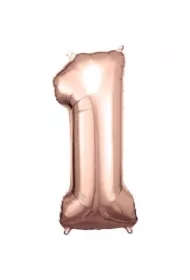 Balon foliowy cyfra 1 różowe złoto