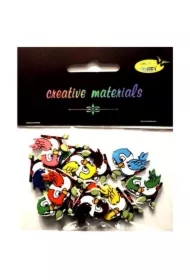 Guziki ozdobne Ptaszki 2 25x15mm 15 szt