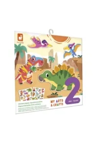 Multizestaw kreatywny 2-latka My arts & crafts Grube naklejki wielorazowe Dinozaury 2+