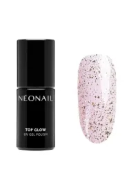 UV Gel Polish Top Glow lakier hybrydowy 8703 Gold Flakes