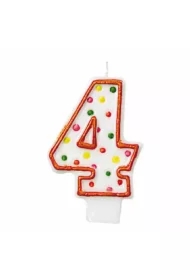 Świeczka cyferka 4 kropki 7,6cm