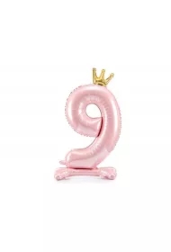 Stojący balon foliowy 9 jasny róż