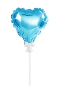 Balon foliowy na patyczku serce niebieski
