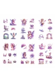 Naklejki połyskujące PET - Wróżki amethyst 6ark